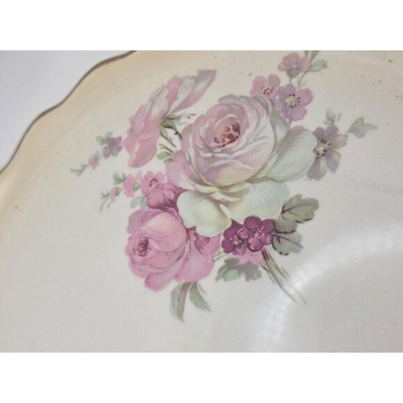 Vintage Old Foley Plate 10.75" Harmony Rose Platter James Kent Dish Roses & Gold - Picture 3 of 8